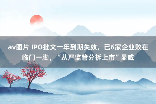 av图片 IPO批文一年到期失效，已6家企业败在临门一脚，“从严监管分拆上市”显威