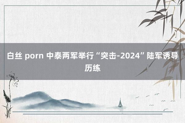 白丝 porn 中泰两军举行“突击-2024”陆军诱导历练