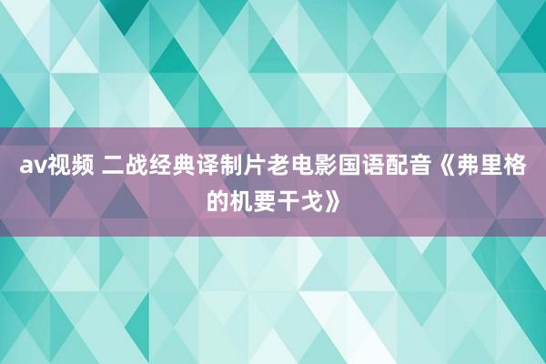 av视频 二战经典译制片老电影国语配音《弗里格的机要干戈》
