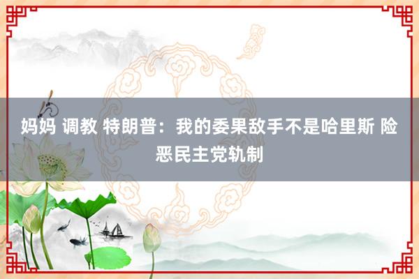 妈妈 调教 特朗普：我的委果敌手不是哈里斯 险恶民主党轨制