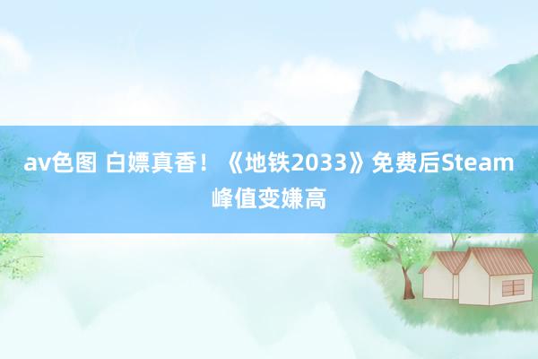 av色图 白嫖真香！《地铁2033》免费后Steam峰值变嫌高